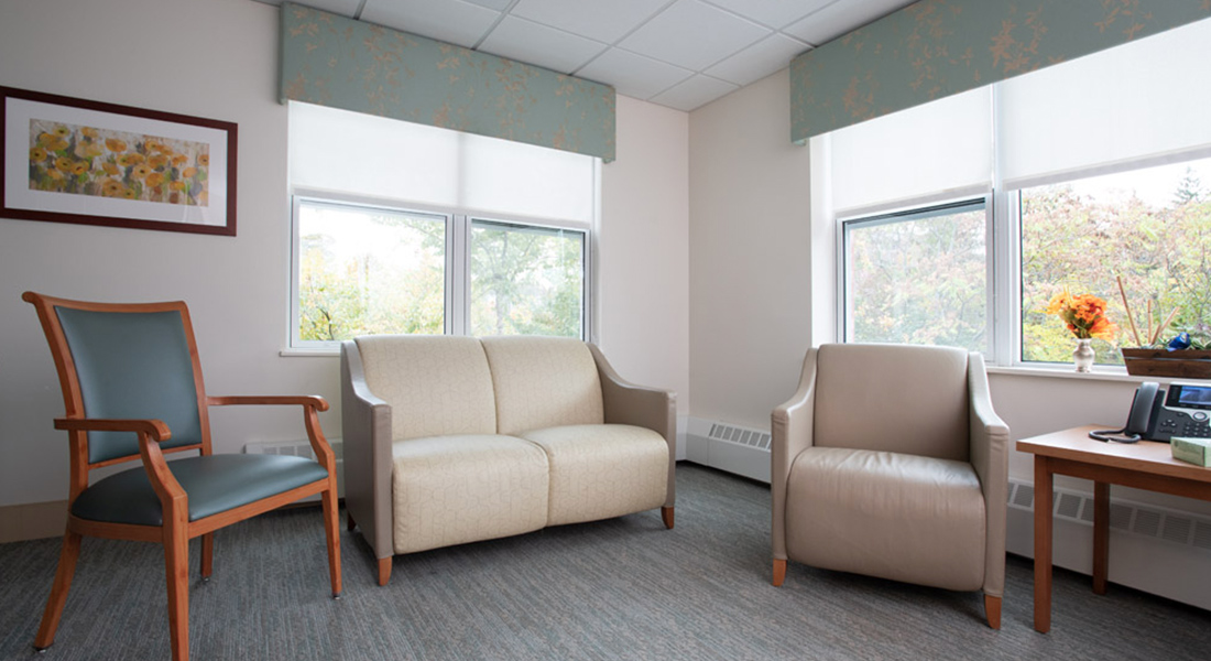 Waiting room at Spaulding Nursing and Therapy Center Brighton