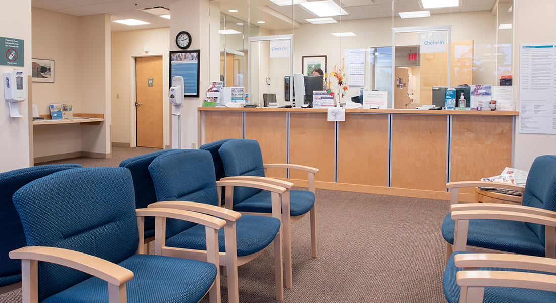 Front desk at Spaulding Outpatient Center Plymouth