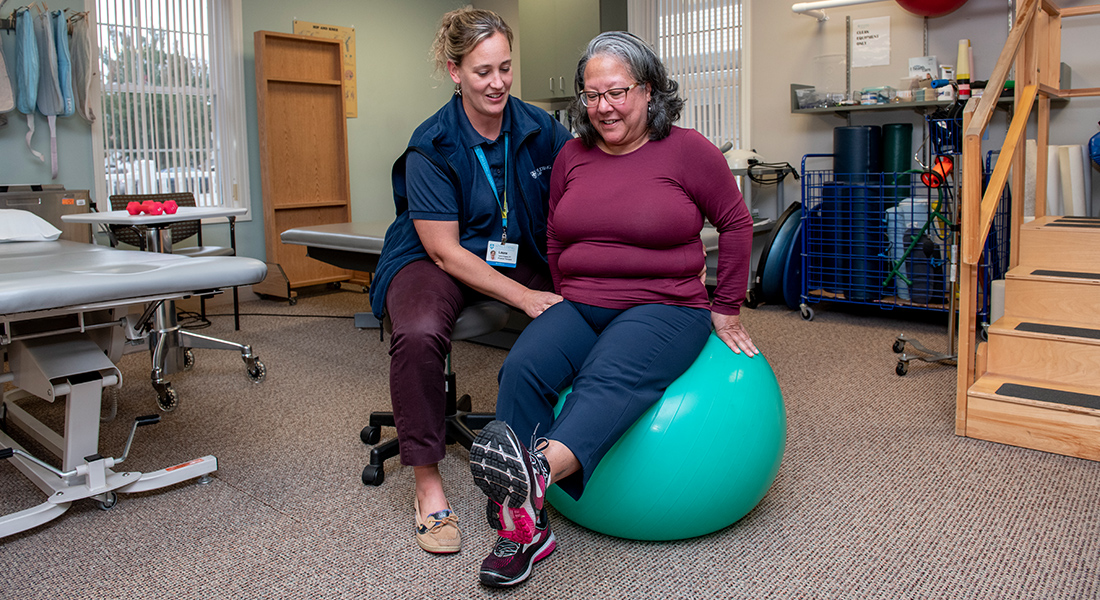 Patient balance rehab at Spaulding Outpatient Center Yarmouth