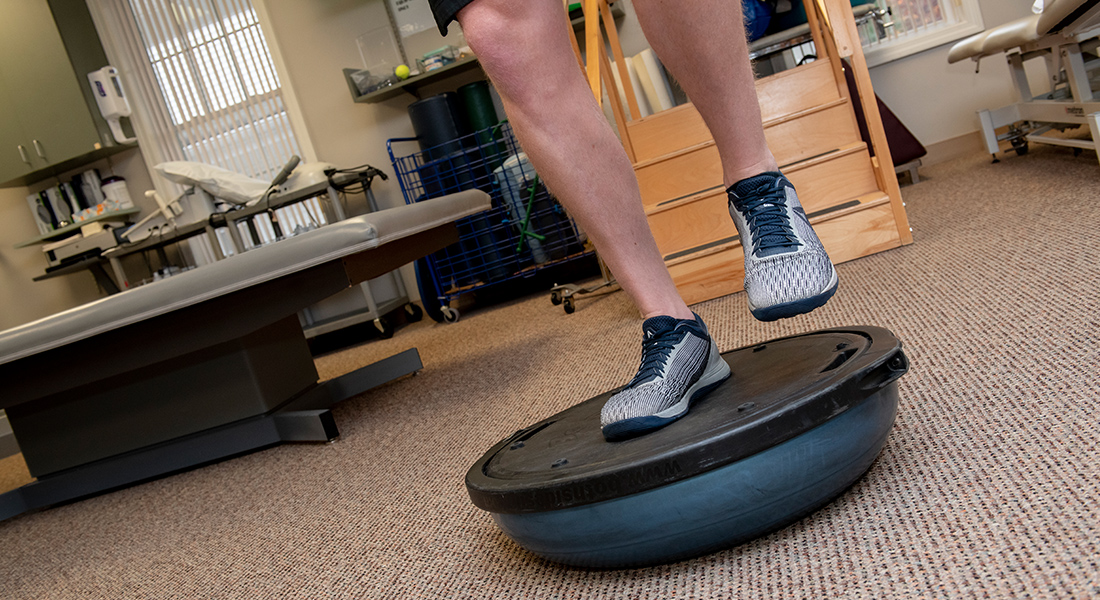 Patient balance rehab at Spaulding Outpatient Center Yarmouth
