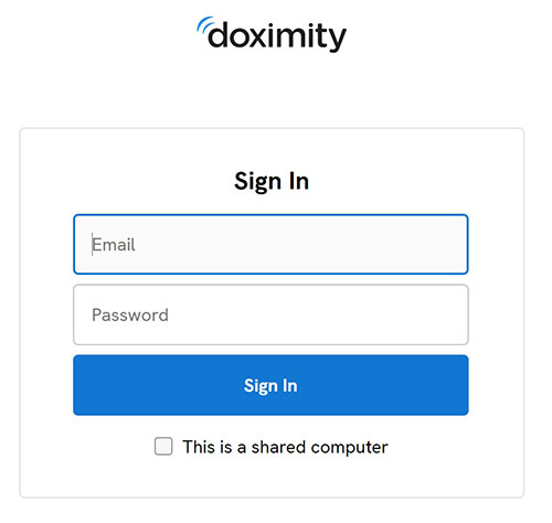 Doximity sign-in screen