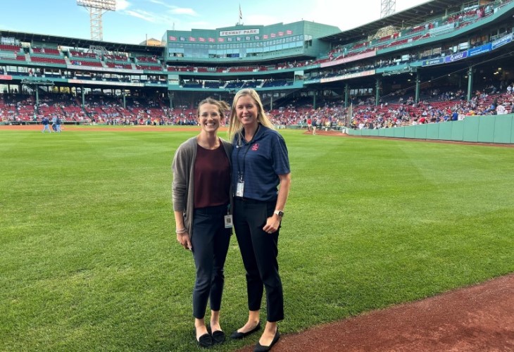 Dr. Borgstrom and fellow at Fenway Park